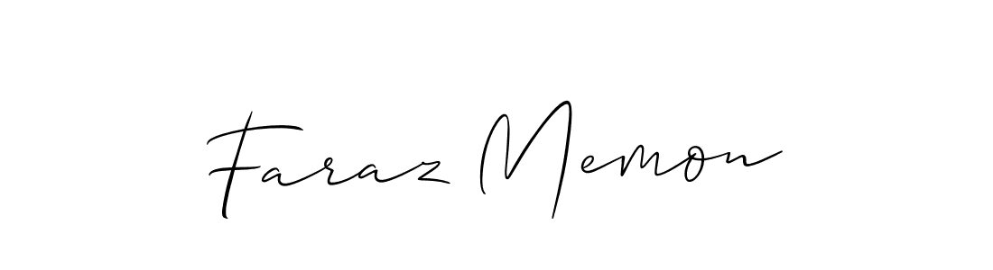 Use a signature maker to create a handwritten signature online. With this signature software, you can design (Allison_Script) your own signature for name Faraz Memon. Faraz Memon signature style 2 images and pictures png