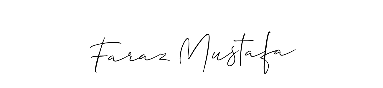 How to make Faraz Mustafa name signature. Use Allison_Script style for creating short signs online. This is the latest handwritten sign. Faraz Mustafa signature style 2 images and pictures png