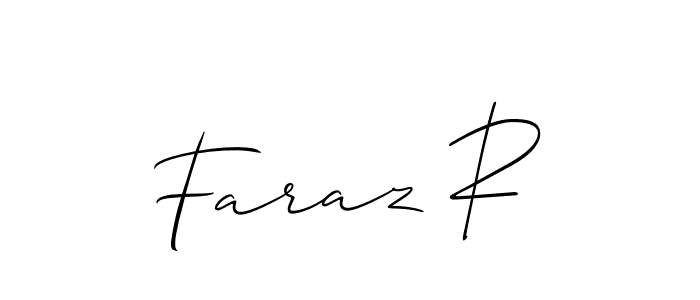 How to make Faraz R signature? Allison_Script is a professional autograph style. Create handwritten signature for Faraz R name. Faraz R signature style 2 images and pictures png