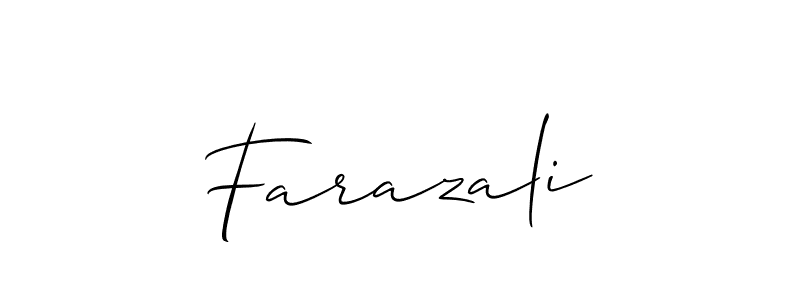 Use a signature maker to create a handwritten signature online. With this signature software, you can design (Allison_Script) your own signature for name Farazali. Farazali signature style 2 images and pictures png