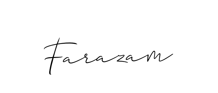 Farazam stylish signature style. Best Handwritten Sign (Allison_Script) for my name. Handwritten Signature Collection Ideas for my name Farazam. Farazam signature style 2 images and pictures png