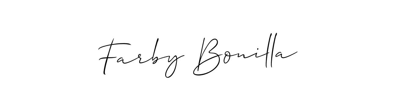 You should practise on your own different ways (Allison_Script) to write your name (Farby Bonilla) in signature. don't let someone else do it for you. Farby Bonilla signature style 2 images and pictures png