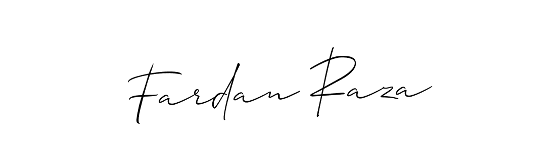 How to make Fardan Raza signature? Allison_Script is a professional autograph style. Create handwritten signature for Fardan Raza name. Fardan Raza signature style 2 images and pictures png