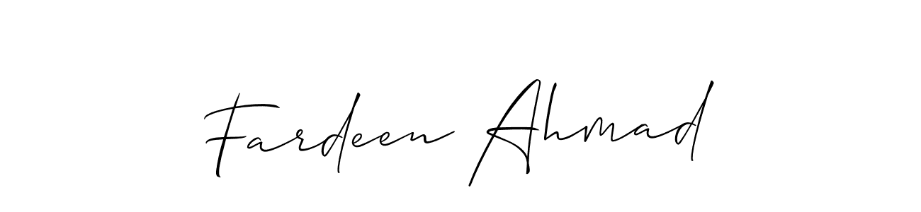 Design your own signature with our free online signature maker. With this signature software, you can create a handwritten (Allison_Script) signature for name Fardeen Ahmad. Fardeen Ahmad signature style 2 images and pictures png