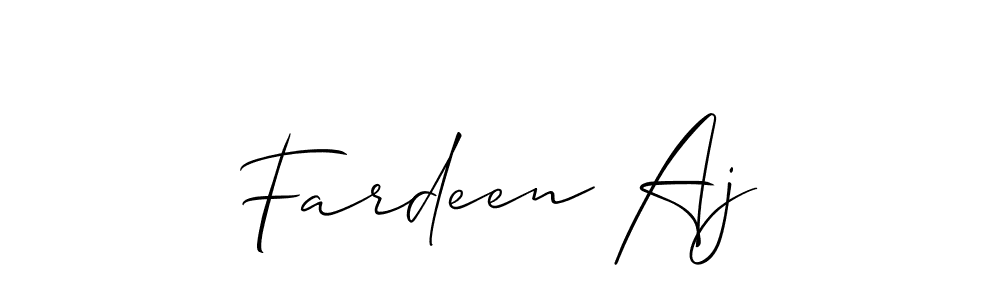 It looks lik you need a new signature style for name Fardeen Aj. Design unique handwritten (Allison_Script) signature with our free signature maker in just a few clicks. Fardeen Aj signature style 2 images and pictures png