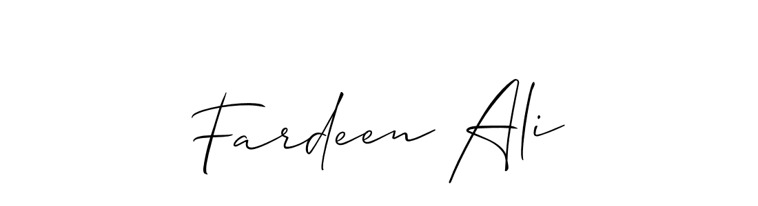 Make a beautiful signature design for name Fardeen Ali. With this signature (Allison_Script) style, you can create a handwritten signature for free. Fardeen Ali signature style 2 images and pictures png