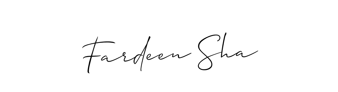 Create a beautiful signature design for name Fardeen Sha. With this signature (Allison_Script) fonts, you can make a handwritten signature for free. Fardeen Sha signature style 2 images and pictures png