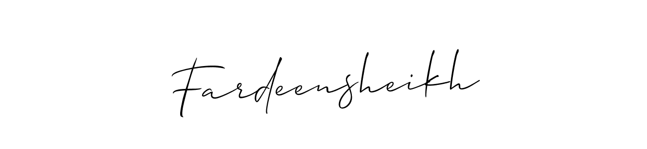 How to Draw Fardeensheikh signature style? Allison_Script is a latest design signature styles for name Fardeensheikh. Fardeensheikh signature style 2 images and pictures png
