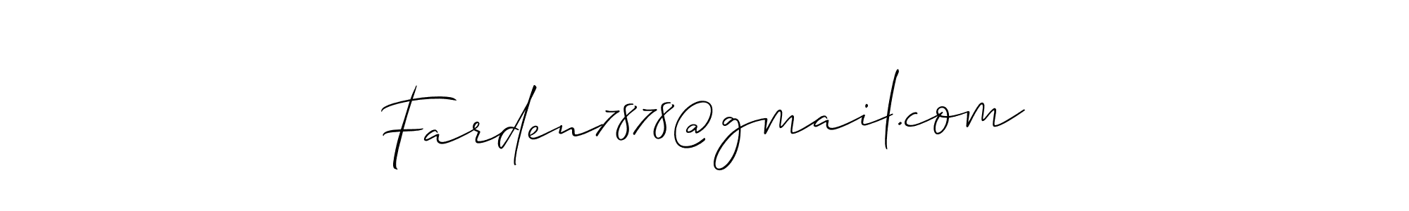 How to make Farden7878@gmail.com name signature. Use Allison_Script style for creating short signs online. This is the latest handwritten sign. Farden7878@gmail.com signature style 2 images and pictures png