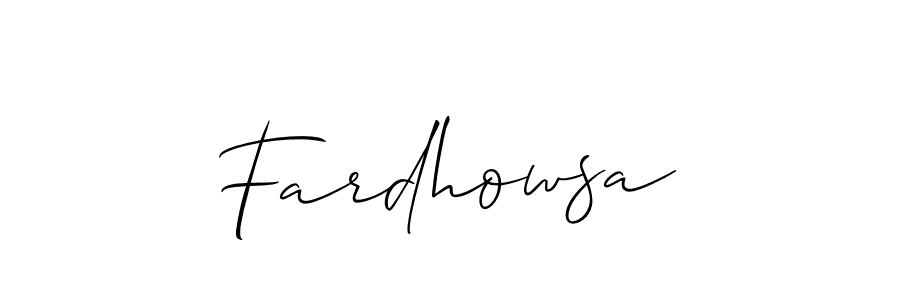 It looks lik you need a new signature style for name Fardhowsa. Design unique handwritten (Allison_Script) signature with our free signature maker in just a few clicks. Fardhowsa signature style 2 images and pictures png