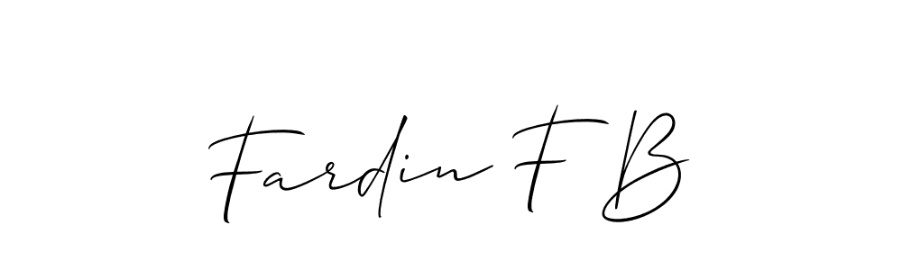 Fardin F B stylish signature style. Best Handwritten Sign (Allison_Script) for my name. Handwritten Signature Collection Ideas for my name Fardin F B. Fardin F B signature style 2 images and pictures png