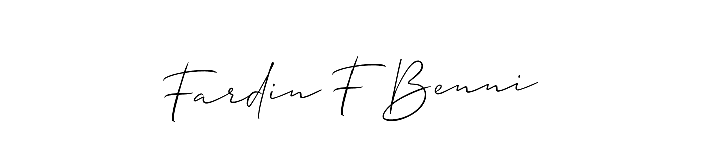 This is the best signature style for the Fardin F Benni name. Also you like these signature font (Allison_Script). Mix name signature. Fardin F Benni signature style 2 images and pictures png