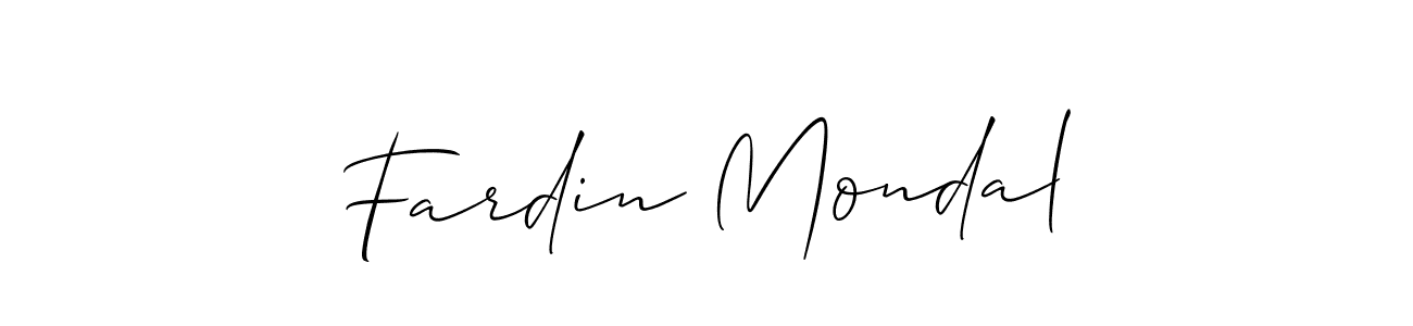 Make a beautiful signature design for name Fardin Mondal. With this signature (Allison_Script) style, you can create a handwritten signature for free. Fardin Mondal signature style 2 images and pictures png