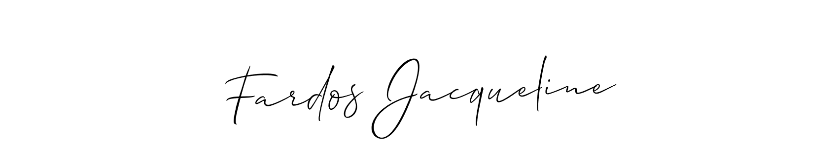 Make a beautiful signature design for name Fardos Jacqueline. With this signature (Allison_Script) style, you can create a handwritten signature for free. Fardos Jacqueline signature style 2 images and pictures png