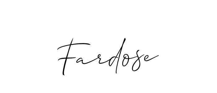 The best way (Allison_Script) to make a short signature is to pick only two or three words in your name. The name Fardose include a total of six letters. For converting this name. Fardose signature style 2 images and pictures png