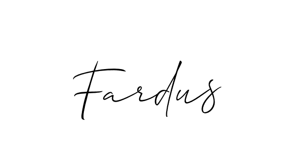 Use a signature maker to create a handwritten signature online. With this signature software, you can design (Allison_Script) your own signature for name Fardus. Fardus signature style 2 images and pictures png