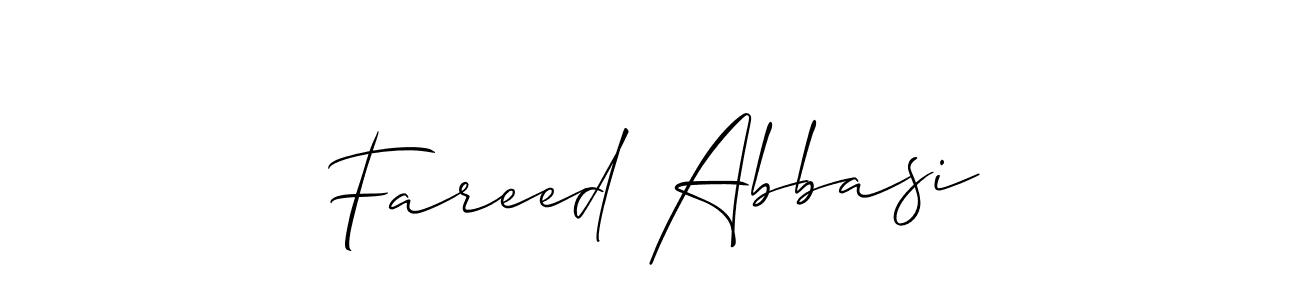 How to make Fareed Abbasi name signature. Use Allison_Script style for creating short signs online. This is the latest handwritten sign. Fareed Abbasi signature style 2 images and pictures png