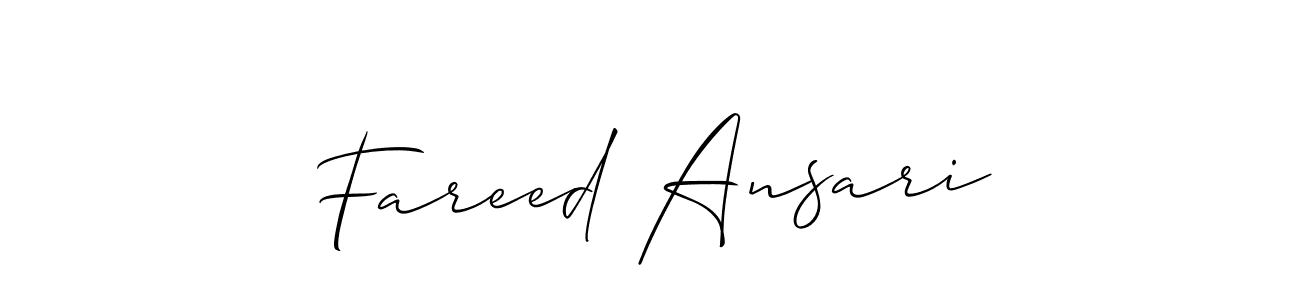 Similarly Allison_Script is the best handwritten signature design. Signature creator online .You can use it as an online autograph creator for name Fareed Ansari. Fareed Ansari signature style 2 images and pictures png