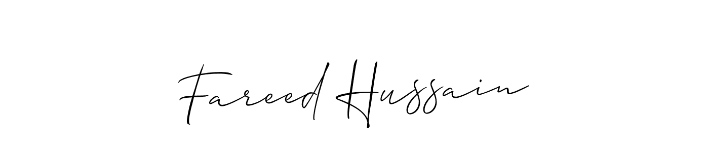 How to make Fareed Hussain name signature. Use Allison_Script style for creating short signs online. This is the latest handwritten sign. Fareed Hussain signature style 2 images and pictures png