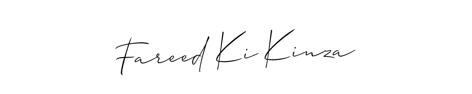 Use a signature maker to create a handwritten signature online. With this signature software, you can design (Allison_Script) your own signature for name Fareed Ki Kinza. Fareed Ki Kinza signature style 2 images and pictures png