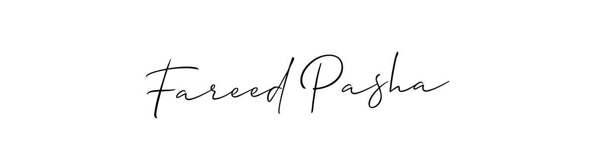 You should practise on your own different ways (Allison_Script) to write your name (Fareed Pasha) in signature. don't let someone else do it for you. Fareed Pasha signature style 2 images and pictures png