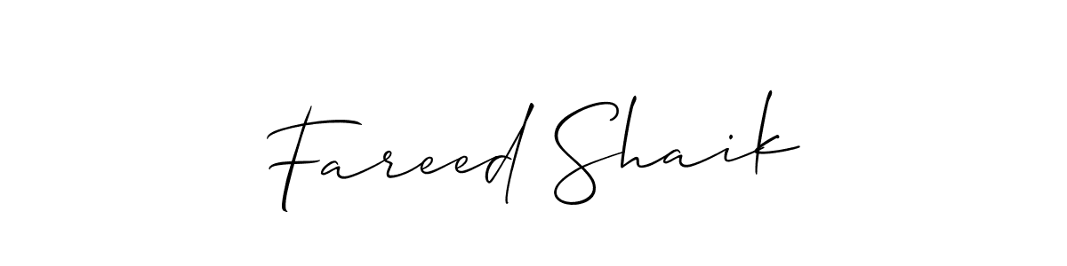 Fareed Shaik stylish signature style. Best Handwritten Sign (Allison_Script) for my name. Handwritten Signature Collection Ideas for my name Fareed Shaik. Fareed Shaik signature style 2 images and pictures png