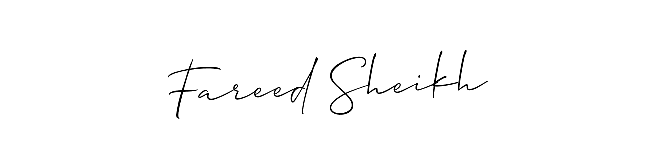 Also we have Fareed Sheikh name is the best signature style. Create professional handwritten signature collection using Allison_Script autograph style. Fareed Sheikh signature style 2 images and pictures png