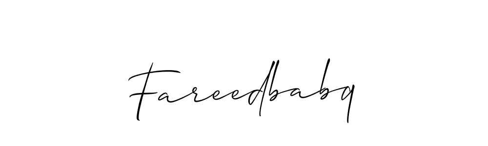 Also we have Fareedbabq name is the best signature style. Create professional handwritten signature collection using Allison_Script autograph style. Fareedbabq signature style 2 images and pictures png