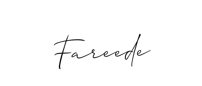 Similarly Allison_Script is the best handwritten signature design. Signature creator online .You can use it as an online autograph creator for name Fareede. Fareede signature style 2 images and pictures png