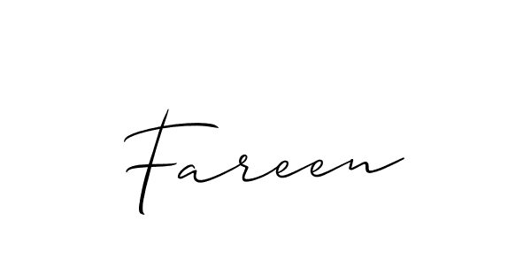 Allison_Script is a professional signature style that is perfect for those who want to add a touch of class to their signature. It is also a great choice for those who want to make their signature more unique. Get Fareen name to fancy signature for free. Fareen signature style 2 images and pictures png