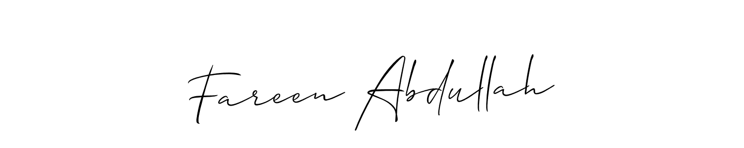 How to make Fareen Abdullah signature? Allison_Script is a professional autograph style. Create handwritten signature for Fareen Abdullah name. Fareen Abdullah signature style 2 images and pictures png