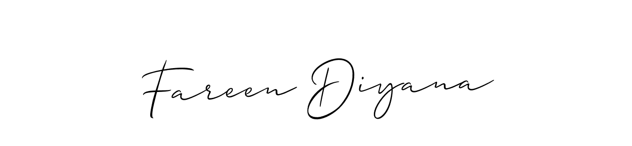 Make a beautiful signature design for name Fareen Diyana. Use this online signature maker to create a handwritten signature for free. Fareen Diyana signature style 2 images and pictures png