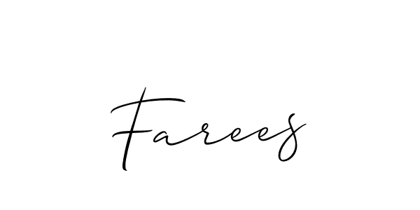 How to make Farees name signature. Use Allison_Script style for creating short signs online. This is the latest handwritten sign. Farees signature style 2 images and pictures png