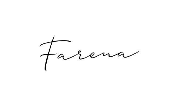 The best way (Allison_Script) to make a short signature is to pick only two or three words in your name. The name Farena include a total of six letters. For converting this name. Farena signature style 2 images and pictures png