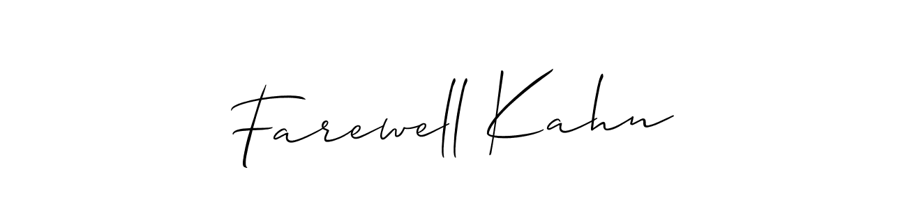 Create a beautiful signature design for name Farewell Kahn. With this signature (Allison_Script) fonts, you can make a handwritten signature for free. Farewell Kahn signature style 2 images and pictures png