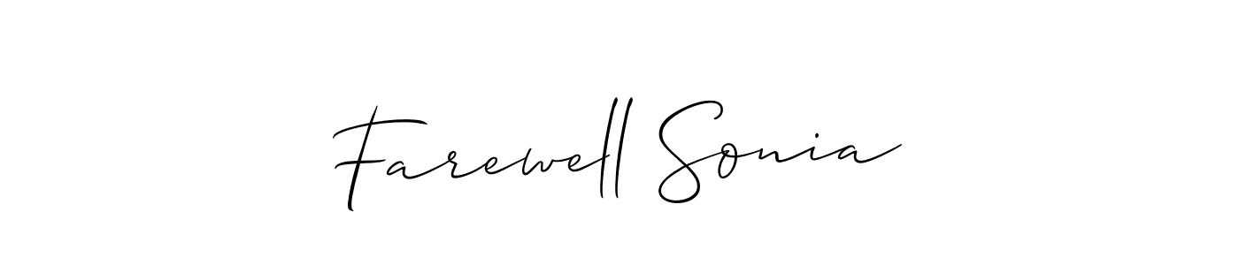 Check out images of Autograph of Farewell Sonia name. Actor Farewell Sonia Signature Style. Allison_Script is a professional sign style online. Farewell Sonia signature style 2 images and pictures png