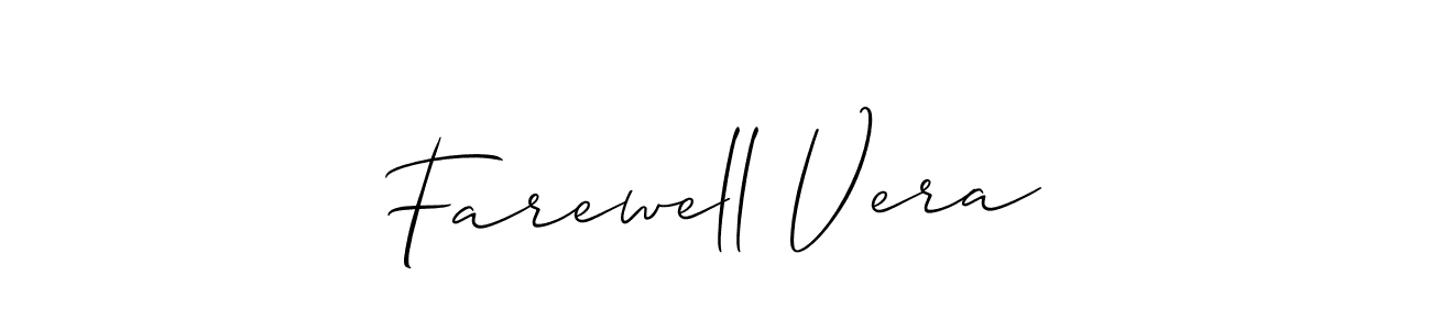 How to make Farewell Vera name signature. Use Allison_Script style for creating short signs online. This is the latest handwritten sign. Farewell Vera signature style 2 images and pictures png