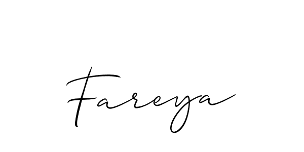 How to make Fareya signature? Allison_Script is a professional autograph style. Create handwritten signature for Fareya name. Fareya signature style 2 images and pictures png