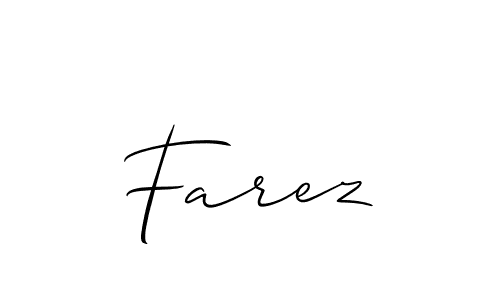 How to make Farez name signature. Use Allison_Script style for creating short signs online. This is the latest handwritten sign. Farez signature style 2 images and pictures png