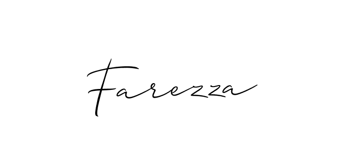 How to make Farezza signature? Allison_Script is a professional autograph style. Create handwritten signature for Farezza name. Farezza signature style 2 images and pictures png