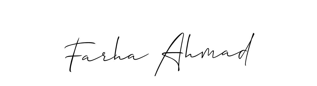 How to make Farha Ahmad signature? Allison_Script is a professional autograph style. Create handwritten signature for Farha Ahmad name. Farha Ahmad signature style 2 images and pictures png