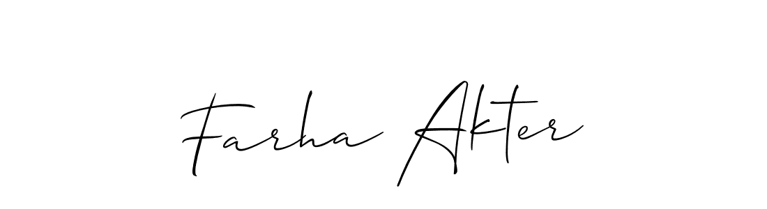 Also we have Farha Akter name is the best signature style. Create professional handwritten signature collection using Allison_Script autograph style. Farha Akter signature style 2 images and pictures png