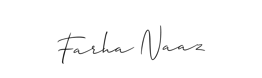 Make a beautiful signature design for name Farha Naaz. With this signature (Allison_Script) style, you can create a handwritten signature for free. Farha Naaz signature style 2 images and pictures png