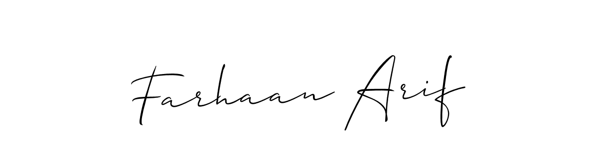 The best way (Allison_Script) to make a short signature is to pick only two or three words in your name. The name Farhaan Arif include a total of six letters. For converting this name. Farhaan Arif signature style 2 images and pictures png