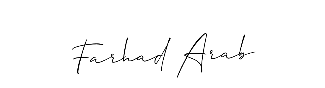 Use a signature maker to create a handwritten signature online. With this signature software, you can design (Allison_Script) your own signature for name Farhad Arab. Farhad Arab signature style 2 images and pictures png