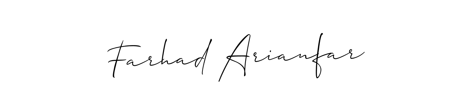 Make a beautiful signature design for name Farhad Arianfar. With this signature (Allison_Script) style, you can create a handwritten signature for free. Farhad Arianfar signature style 2 images and pictures png