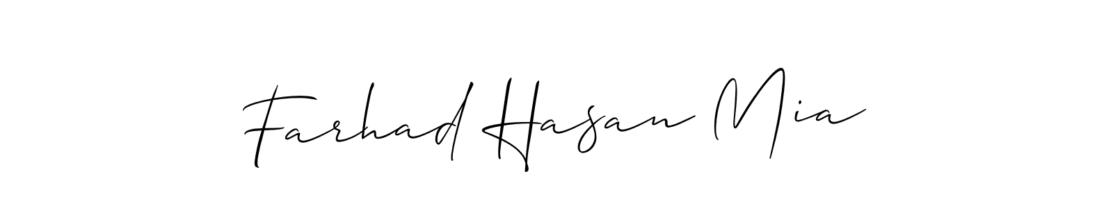 The best way (Allison_Script) to make a short signature is to pick only two or three words in your name. The name Farhad Hasan Mia include a total of six letters. For converting this name. Farhad Hasan Mia signature style 2 images and pictures png