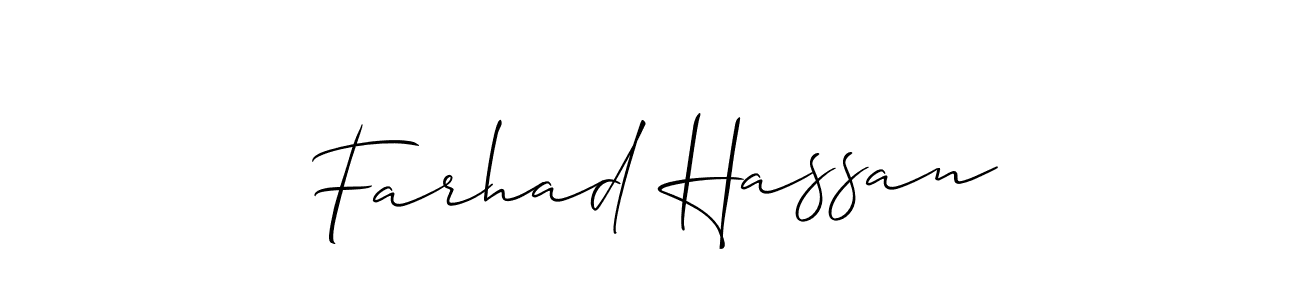 Create a beautiful signature design for name Farhad Hassan. With this signature (Allison_Script) fonts, you can make a handwritten signature for free. Farhad Hassan signature style 2 images and pictures png