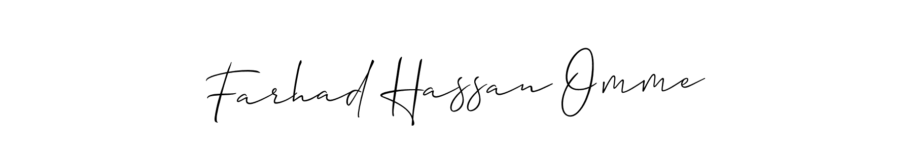 Design your own signature with our free online signature maker. With this signature software, you can create a handwritten (Allison_Script) signature for name Farhad Hassan Omme. Farhad Hassan Omme signature style 2 images and pictures png
