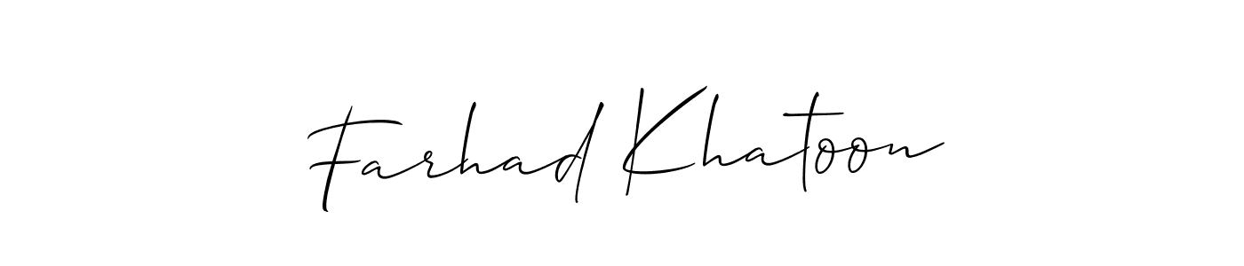 Also we have Farhad Khatoon name is the best signature style. Create professional handwritten signature collection using Allison_Script autograph style. Farhad Khatoon signature style 2 images and pictures png